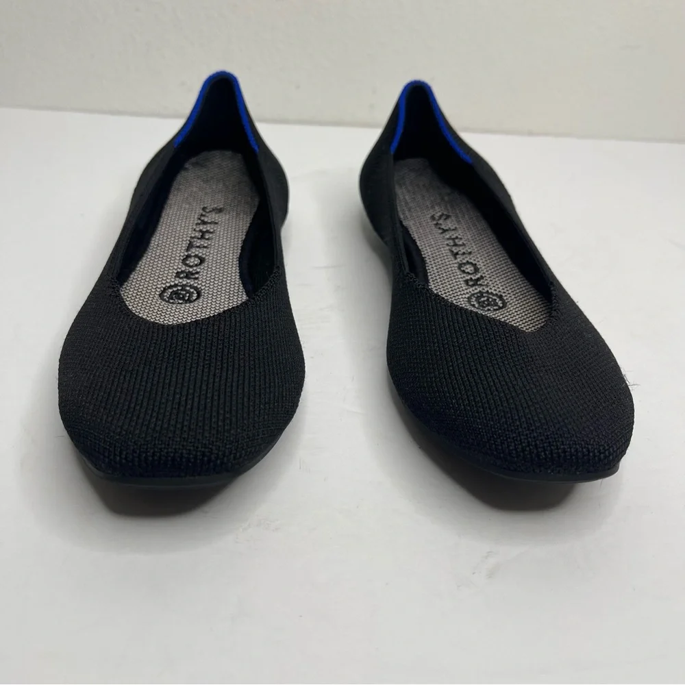 Rothy's The Square Black Women's Slip On Ballet Flat Shoes Textile Size 6